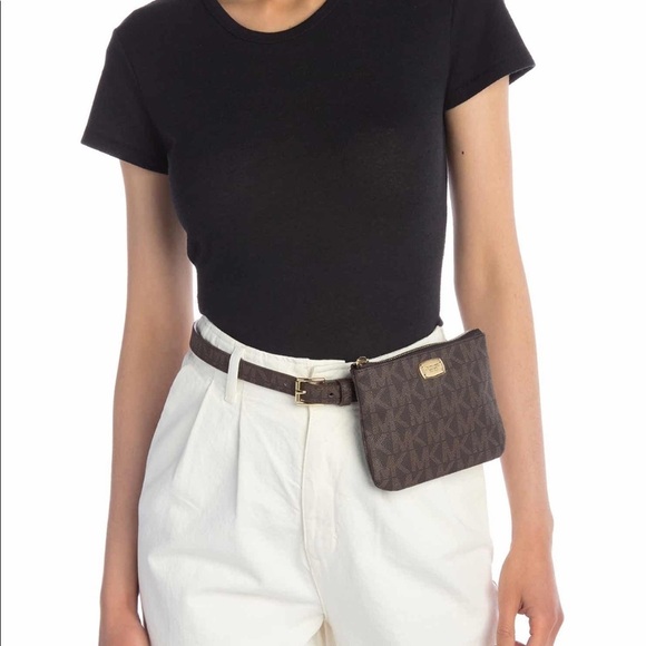 Michael Kors Adjustable Chocolate Belt Bag SMALL Fit - Picture 5 of 14